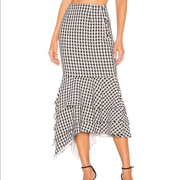 Ayesha Midi Skirt in Black & White